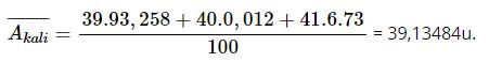 T&iacute;nh nguy&ecirc;n tử khối trung b&igrave;nh của kali