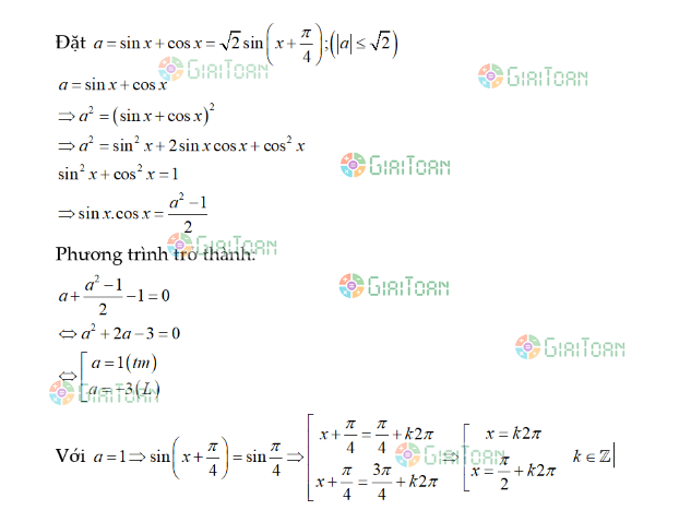 giải phương tr&igrave;nh lượng gi&aacute;c