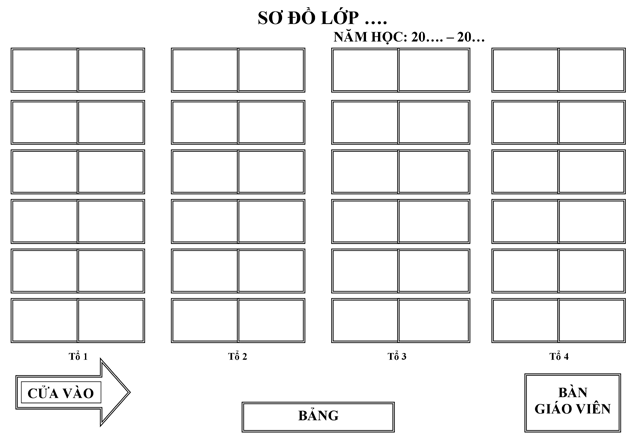 Mẫu sơ đồ lớp 4 dãy 
