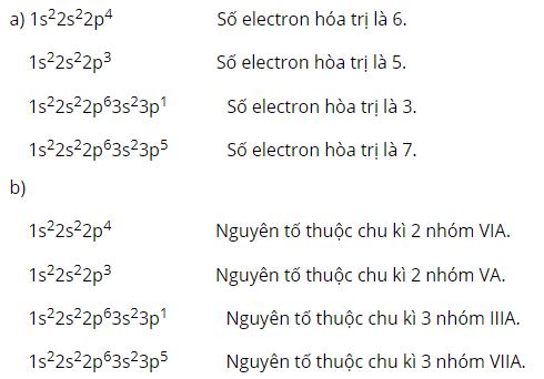 H&atilde;y x&aacute;c định số electron h&oacute;a trị của từng nguy&ecirc;n tử