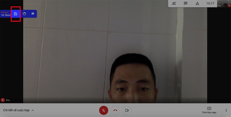 Mở Google Meet trên máy tính, tại phòng học, họp online trên Google Meet, nhấn vào biểu tượng dấu cộng tại thanh công cụ Filters for Meet Cách sử dụng filter, sticker trên Google Meet để làm đẹp cực đơn giản