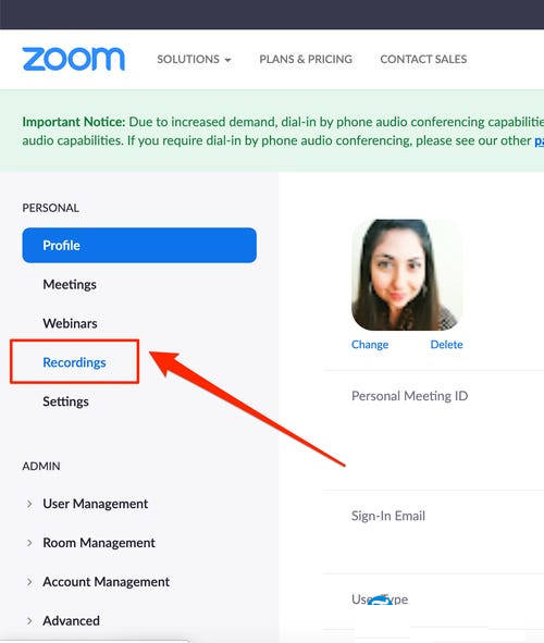 Cách tìm lại bản ghi của Zoom sau buổi học