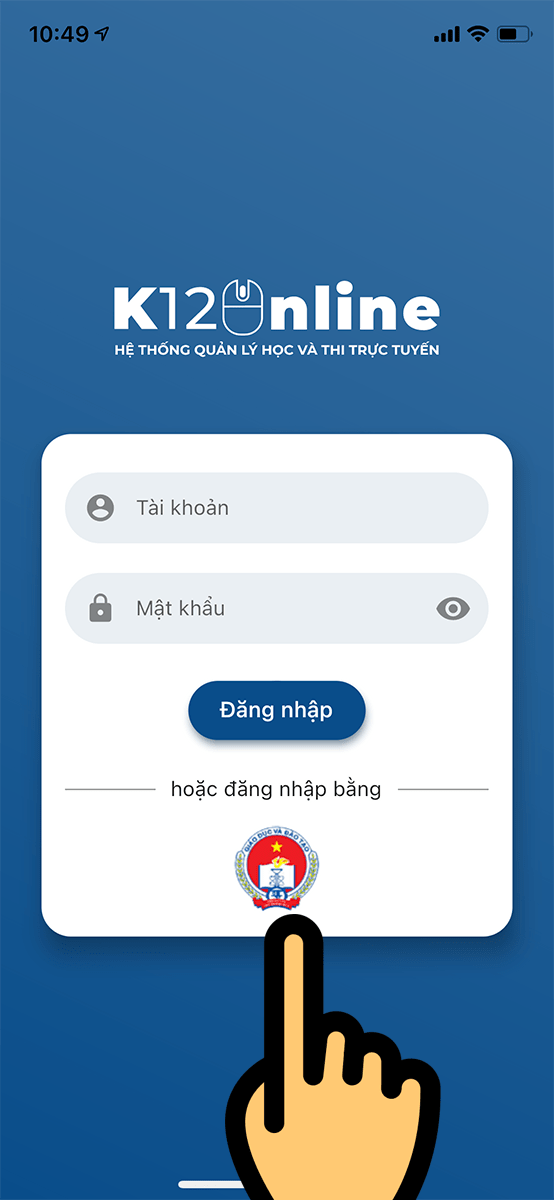 Đăng nhập bằng tài khoản SSO Viettel K12online