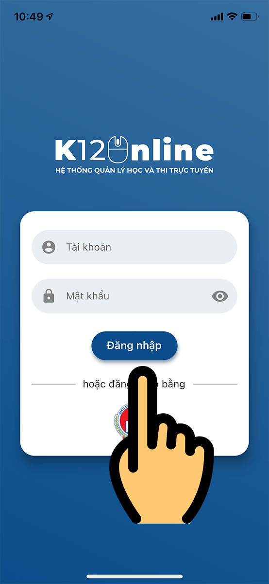 Đăng nhập bằng tài khoản SSO Viettel K12online