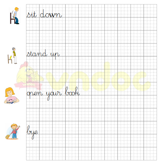 Tập viết Tiếng Anh lớp 1 Unit 0