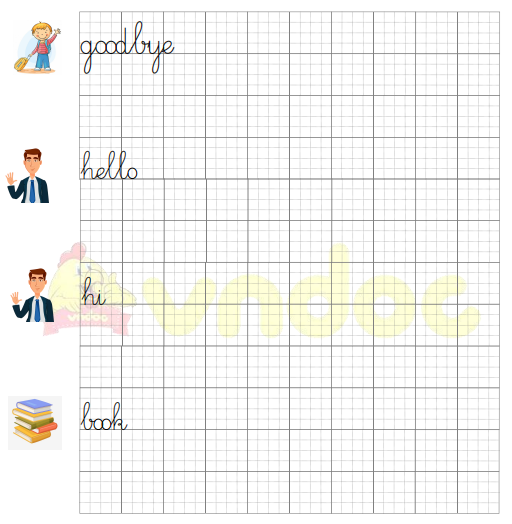 Tập viết Tiếng Anh lớp 1 Unit 0