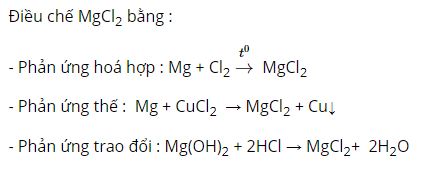 C&oacute; thể điều chế MgCl2 bằng phản ứng n&agrave;o?