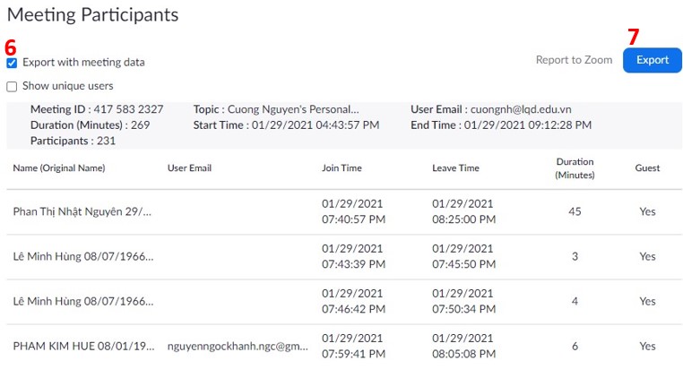 Hướng dẫn cách điểm danh học sinh trên Zoom