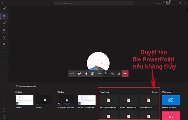 Trình chiếu PowerPoint trên Microsoft Teams