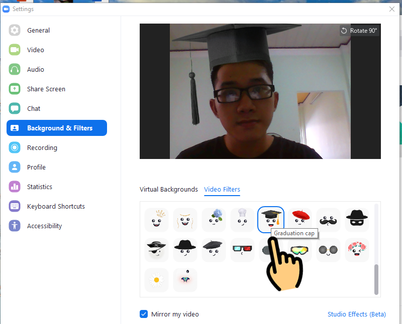 Cách sử dụng filter trên ứng dụng Zoom giúp làm đẹp