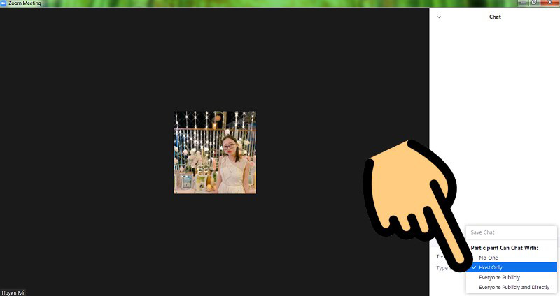 Cách không cho học sinh chat trong Zoom điện thoại, máy tính