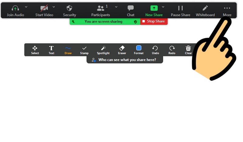 Cách không cho học sinh vẽ trên Zoom