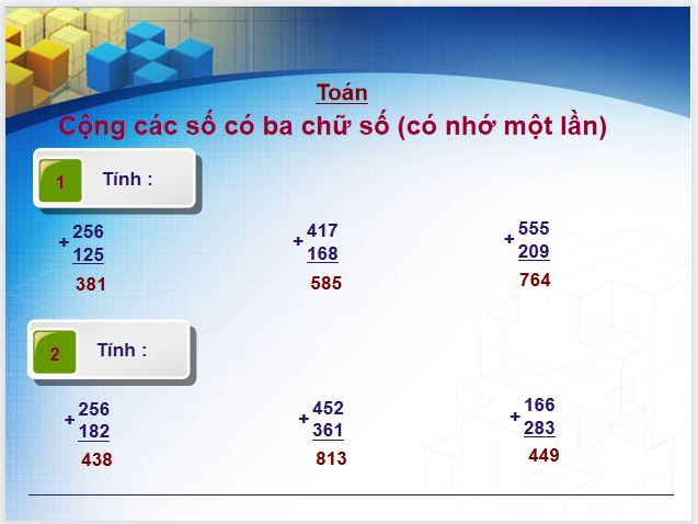 Giáo án dạy online lớp 3 môn Toán
