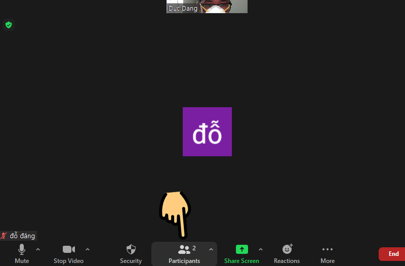 Nhấn vào mục Participants Cách đổi Host lớp học trực tuyến trên Zoom