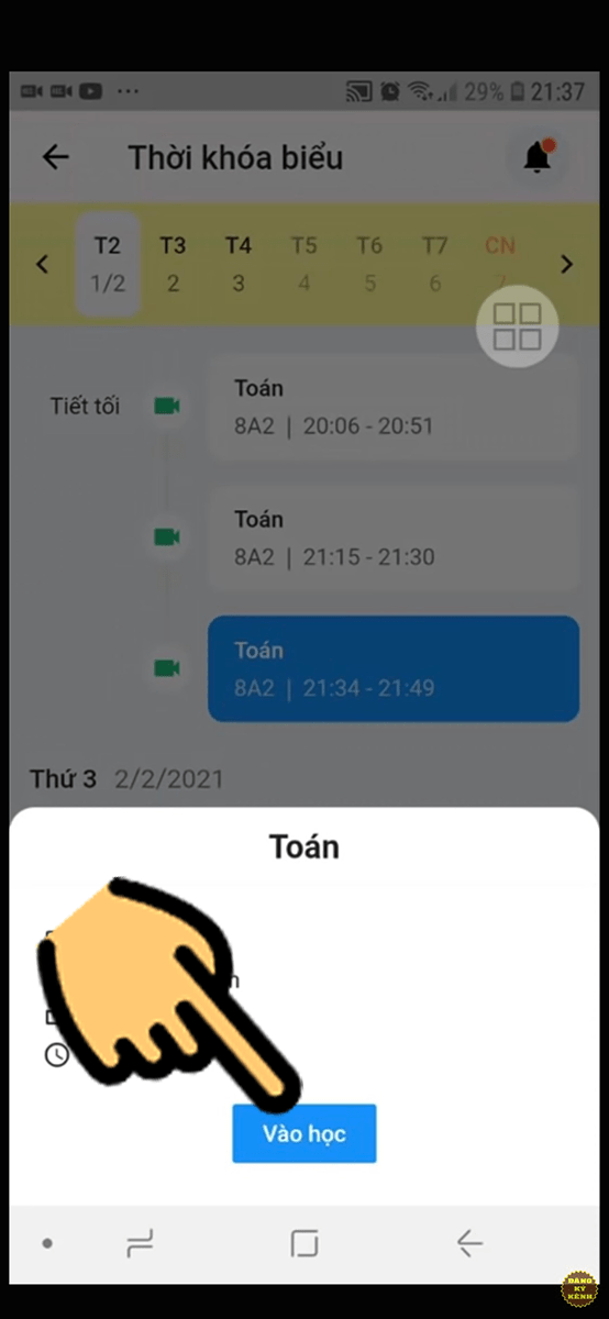 Hướng dẫn học sinh tham gia lớp học ảo trên K12Online