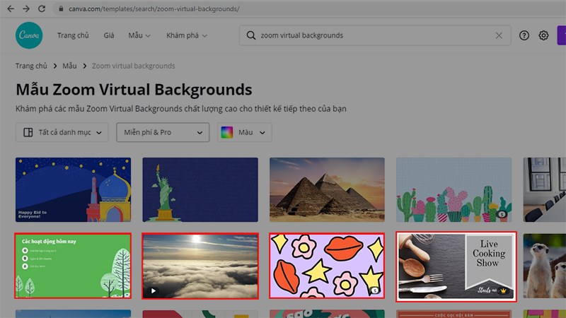 Truy cập vào Canva 100+ hình nền, background Zoom đẹp