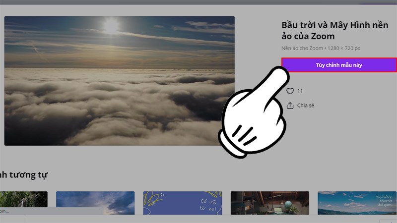 Sau khi đã chọn được video ưng ý > Bạn click vào video đó > Chọn Tùy chỉnh mẫu này. 100+ hình nền, background Zoom đẹp