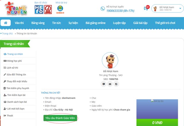 Đăng ký Trạng Nguyên Tiếng Việt
