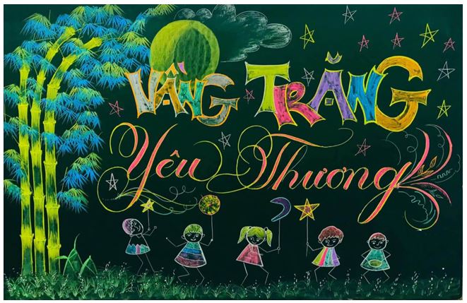 Mẫu trang trí bảng phấn ngày trung thu