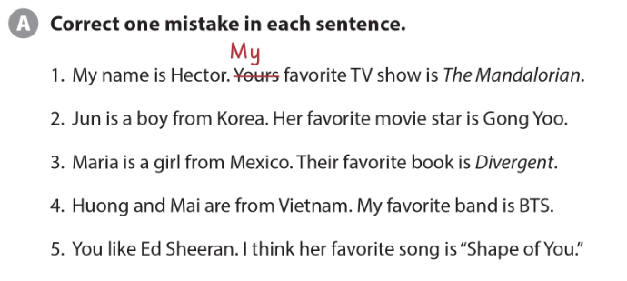 Giải Anh 6 Unit 1 Language Focus Extra Practice SBT