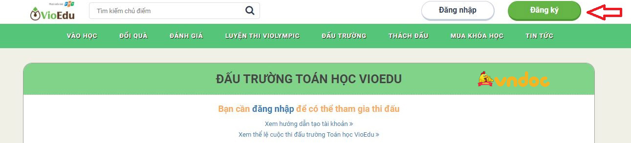 Cách đăng ký đấu trường toán học