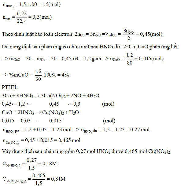 X&aacute;c định h&agrave;m lượng phần trăm của đồng (II) oxit trong hỗn hợp