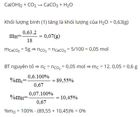 T&iacute;nh phần trăm khối lượng của c&aacute;c nguy&ecirc;n tố trong ph&acirc;n tử &beta;-Caroten
