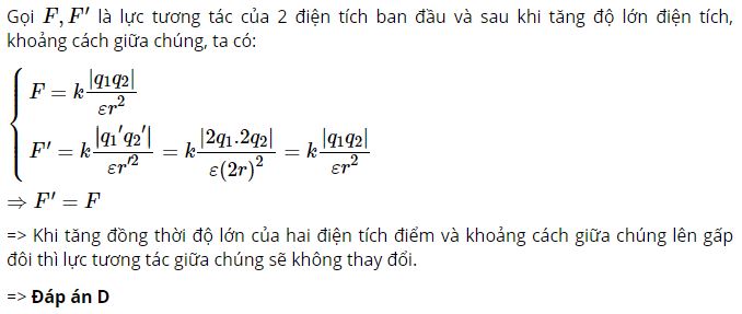 Khi tăng độ lớn của hai điện t&iacute;ch điểm v&agrave; khoảng c&aacute;ch giữa ch&uacute;ng th&igrave; lực tương t&aacute;c sẽ thế n&agrave;o?