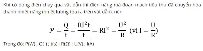 H&atilde;y cho biết đơn vị đo tương ứng với c&aacute;c đại lượng c&oacute; mặt trong c&ocirc;ng thức