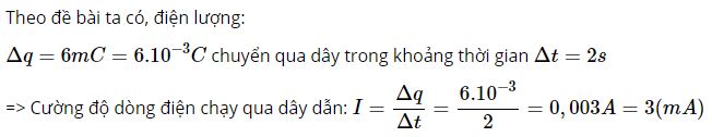 T&iacute;nh cường độ d&ograve;ng điện chạy qua d&acirc;y dẫn n&agrave;y