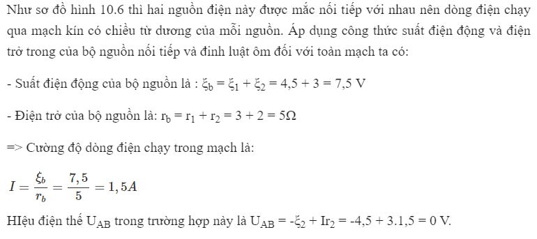 T&iacute;nh cường độ d&ograve;ng điện chạy trong mạch v&agrave; hiệu điện thế UAB