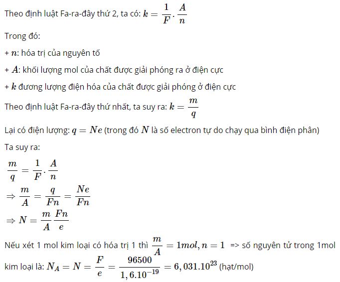 C&oacute; thể t&iacute;nh số nguy&ecirc;n tử trong một mol kim loại từ số Fa- ra &ndash; đ&acirc;y được kh&ocirc;ng?