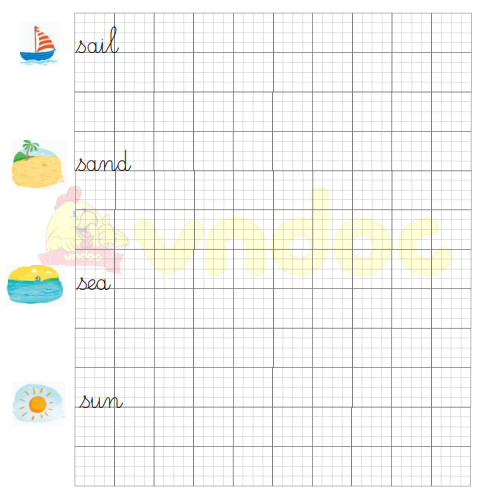 Tập viết Tiếng Anh lớp 2 Unit 3: At the seaside