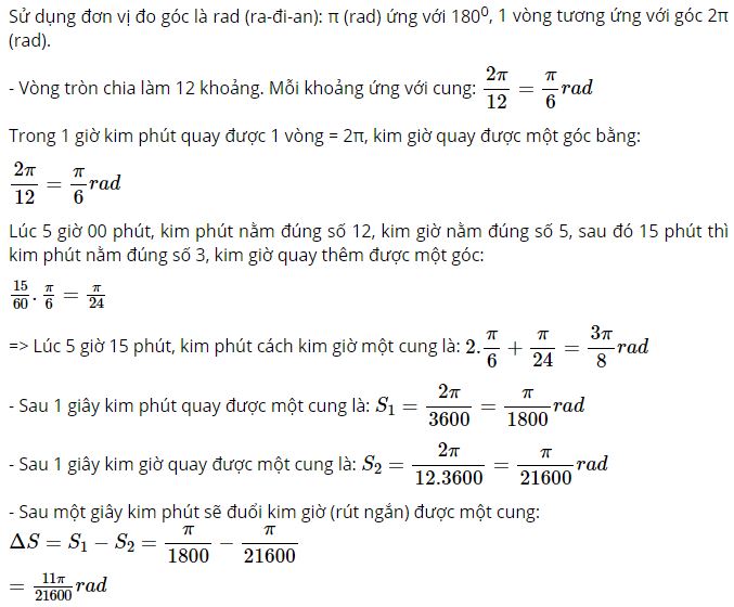Nếu lấy mốc thời gian l&agrave; l&uacute;c 5 giờ 15 ph&uacute;t th&igrave; sau &iacute;t nhất bao l&acirc;u kim ph&uacute;t đuổi kịp kim giờ?