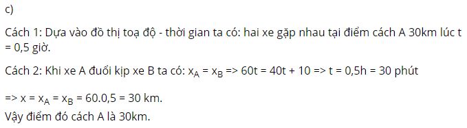 Viết c&ocirc;ng thức t&iacute;nh qu&atilde;ng đường đi được v&agrave; phương tr&igrave;nh chuyển động của hai xe