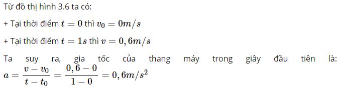 X&aacute;c định gia tốc của thang m&aacute;y trong gi&acirc;y đầu ti&ecirc;n