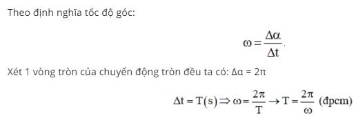 H&atilde;y chứng minh c&ocirc;ng thức T = 2&pi;/&omega;
