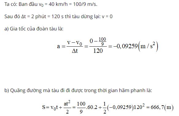 T&iacute;nh qu&atilde;ng đường m&agrave; t&agrave;u đi được trong thời gian h&atilde;m
