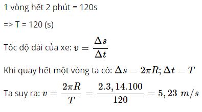 T&iacute;nh tốc độ d&agrave;i của xe