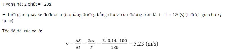 T&iacute;nh tốc độ d&agrave;i của xe