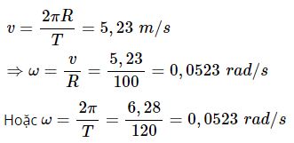 H&atilde;y t&iacute;nh tốc độ g&oacute;c của chiếc xe đạp trong c&acirc;u C2