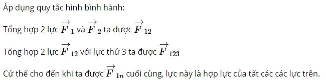 Trong trường hợp c&oacute; nhiều lực đồng qui th&igrave; vận dụng quy tắc n&agrave;y như thế n&agrave;o?