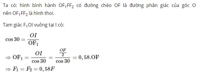 Gi&aacute; trị n&agrave;o sau đ&acirc;y l&agrave; độ lớn của hai lực th&agrave;nh phần?