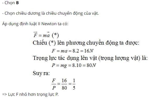 Lực g&acirc;y ra gia tốc n&agrave;y bằng bao nhi&ecirc;u?