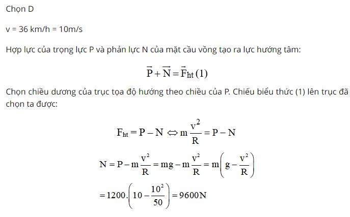 Hỏi &aacute;p lực của &ocirc; t&ocirc; v&agrave;o mặt đường tại điểm cao nhất bằng bao nhi&ecirc;u?