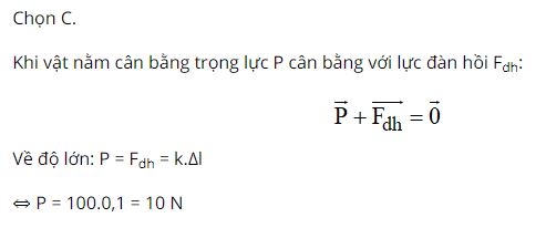 Phải treo một vật c&oacute; trọng lượng bằng bao nhi&ecirc;u th&igrave; l&ograve; xo gi&atilde;n được 10cm