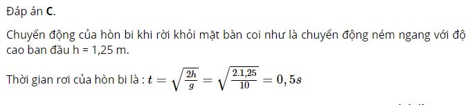 Thời gian h&ograve;n bi rơi