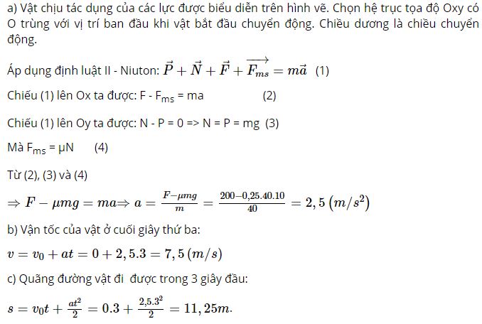 H&atilde;y t&iacute;nh vận tốc của vật ở cuối gi&acirc;y thứ ba