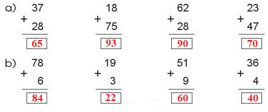 Bài 1 Toán lớp 2 trang 62 sách Cánh Diều