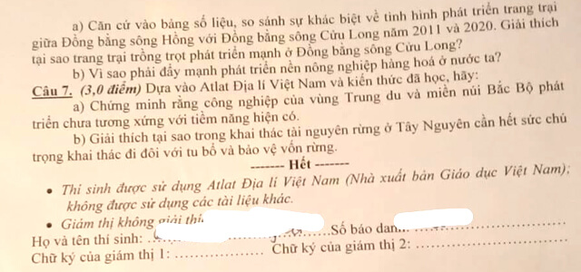 Đề thi hsg lớp 12 môn Địa